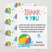 Piscine fête anniversaire garçon fille Carte de re (Devant / Derrière)