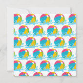 Piscine fête anniversaire rose fille Carte de reme (Dos)