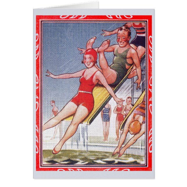 Piscine Fête Nage Vintage Été (Devant)