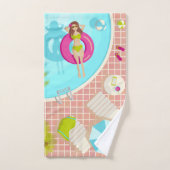 Piscine fille en bikini plage d'été (Serviette à main)