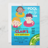 Piscine Invitations d'anniversaire Piscine Tie Dye (Devant)