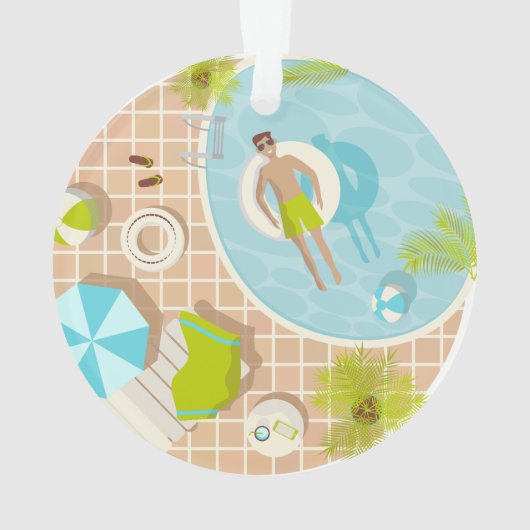 Piscine mec sur la plage tropicale estivale vacanc (dos)