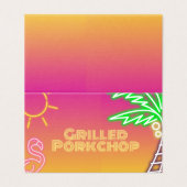 Piscine Pink Yellow Étiquette Carte de tente (Outside Unfolded)