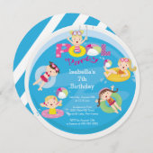 Piscine pour enfants Cute Invitation de fête d'ann (Devant / Derrière)