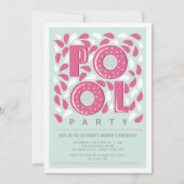 Piscine rose chaude Splash Invitation Anniversaire (Devant)
