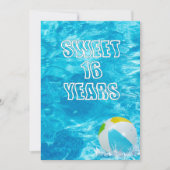Piscine Sweet 16 Invitation de fête d'anniversaire (Devant)