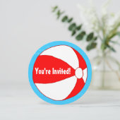 Piscine Thème Personnalisé Fête Ronde Invitations (Debout devant)