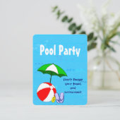 Piscine Thème Personnalisé Invitations (Debout devant)