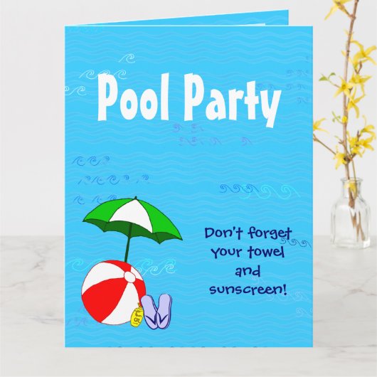 Piscine Thème Personnalisé Invitations (Fleur jaune)