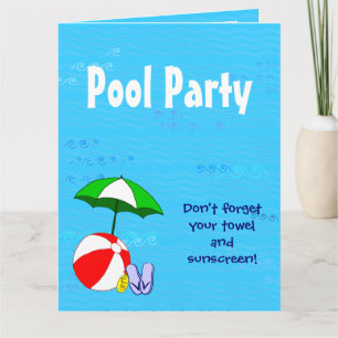 Piscine Thème Personnalisé Invitations
