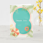 Piscine tropicale Palm Tree Carte de remerciements (Fleur jaune)