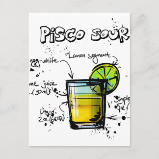 Pisco Sour Cocktail Recipe Briefkaart