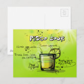 Pisco Sour Drink- Cocktailgeschenk Briefkaart (Voorkant / Achterkant)