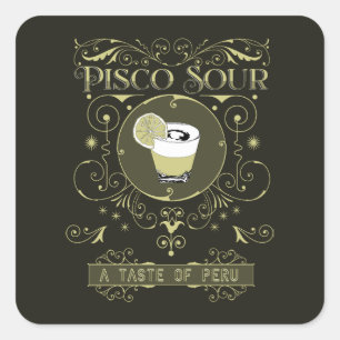  Pisco Sour Vierkante Sticker