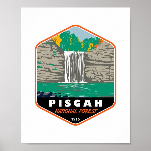 Pisgah National Forest North Carolina Emblem Poster (Voorkant)