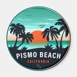Pismo Beach California Retro Sunset Souvenirs 80s Magneet