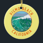 Pismo Beach California Travel Art Vintage<br><div class="desc">Pismo Beach dans un style vectoriel. Elle est connue pour ses caves et ses nombreuses plages.</div>