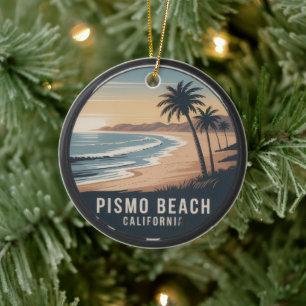 Pismo Beach, Californië Palmbomen Keramisch Ornament