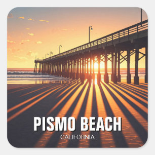 Pismo Beach Pier Californië Vierkante Sticker