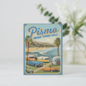Pismo Beach Vintage Coastal Scene Briefkaart (Staand voorkant)