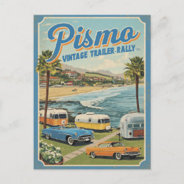 Pismo Beach Vintage Coastal Scene Briefkaart