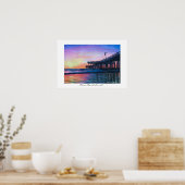 Pismo Pier at Sunset Poster original WAtercolor (Cuisine)