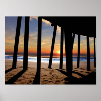 pismo pier sunset poster