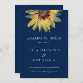 Piso rústico de girasol Save the Date Kaart (Voorkant / Achterkant)