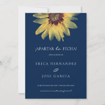 Piso rústico de girasol Save the Date Kaart