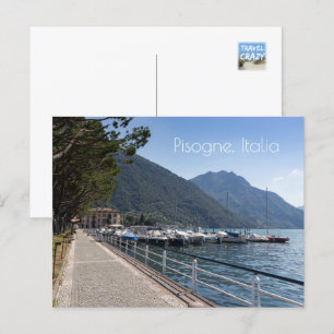 Pisogne en het Iseomeer, Lombardije, Italië Briefkaart