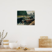 Pissarro - Barges bij Pontoise 1876 Poster (Keuken)