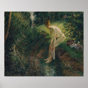pissarro - bather in de Bossen Poster