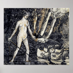 Pissarro - Bather with Gese 1895 Poster
