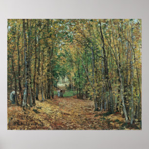 Pissarro - bossen bij Marly 1871 Poster