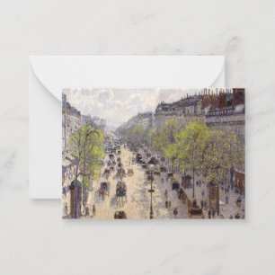 Pissarro - Boulevard Montmartre, lente Notitiekaartje