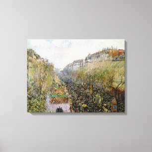 Pissarro - Boulevard Montmartre, Mardi Gras Canvas Afdruk