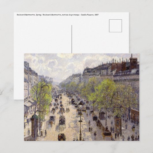 Pissarro - Boulevard Montmartre - Spring Briefkaart (Voorkant / Achterkant)