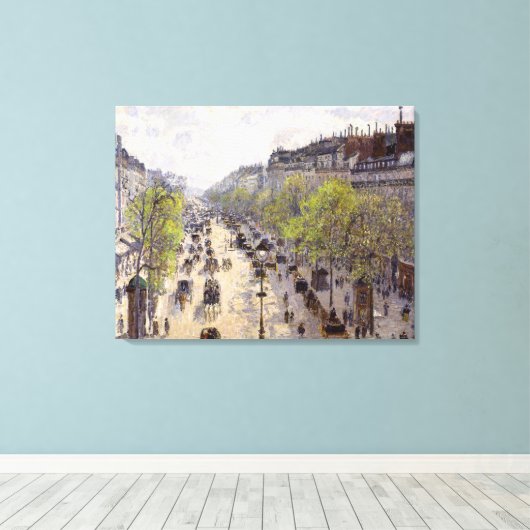 Pissarro - Boulevard Montmartre - Spring Canvas Afdruk (Insitu (Houten vloer))