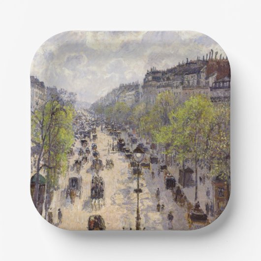 Pissarro - Boulevard Montmartre - Spring Papieren Bordje (Voorkant)