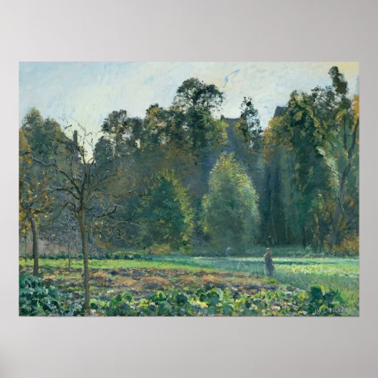 Pissarro - Cabbage Field Pontoise 1873 Poster (Voorkant)