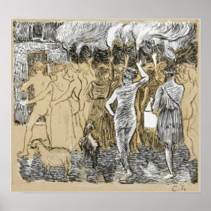 Pissarro - Daphnis en Chloe 1895 Poster