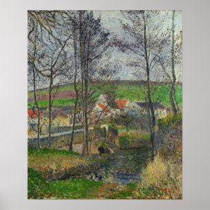 pissarro - de banken van de viool bij Osny Poster