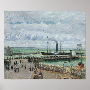 Pissarro - De haven van Havre binnenvarend via de  Poster