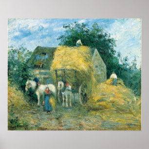 Pissarro - De hooiwagen Montfoucault Poster