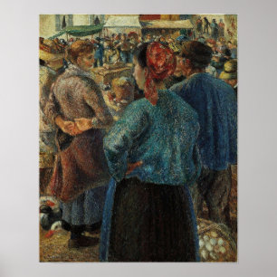 pissarro - de pluimveemarkt in pontoise 1882 poster