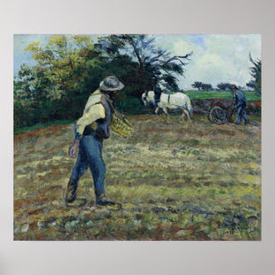 Pissarro - De Zaaiman En De Ploeger Poster