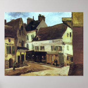 Pissarro - Een plein in La Roche-Guyon 1867 Poster