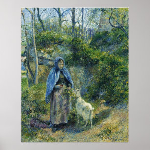 Pissarro - Herderin En Geit 1881 Poster