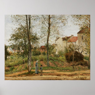 Pissarro - Huizen bij Bougival (herfst) Poster