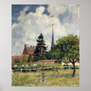 Pissarro - Kerk in Eragny 1884 Poster